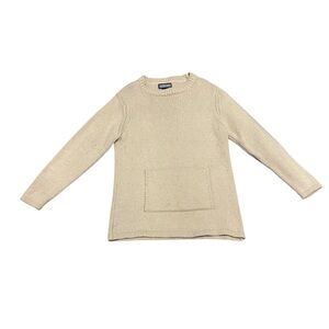 Lands end Beige Knit Sweater with Pocket